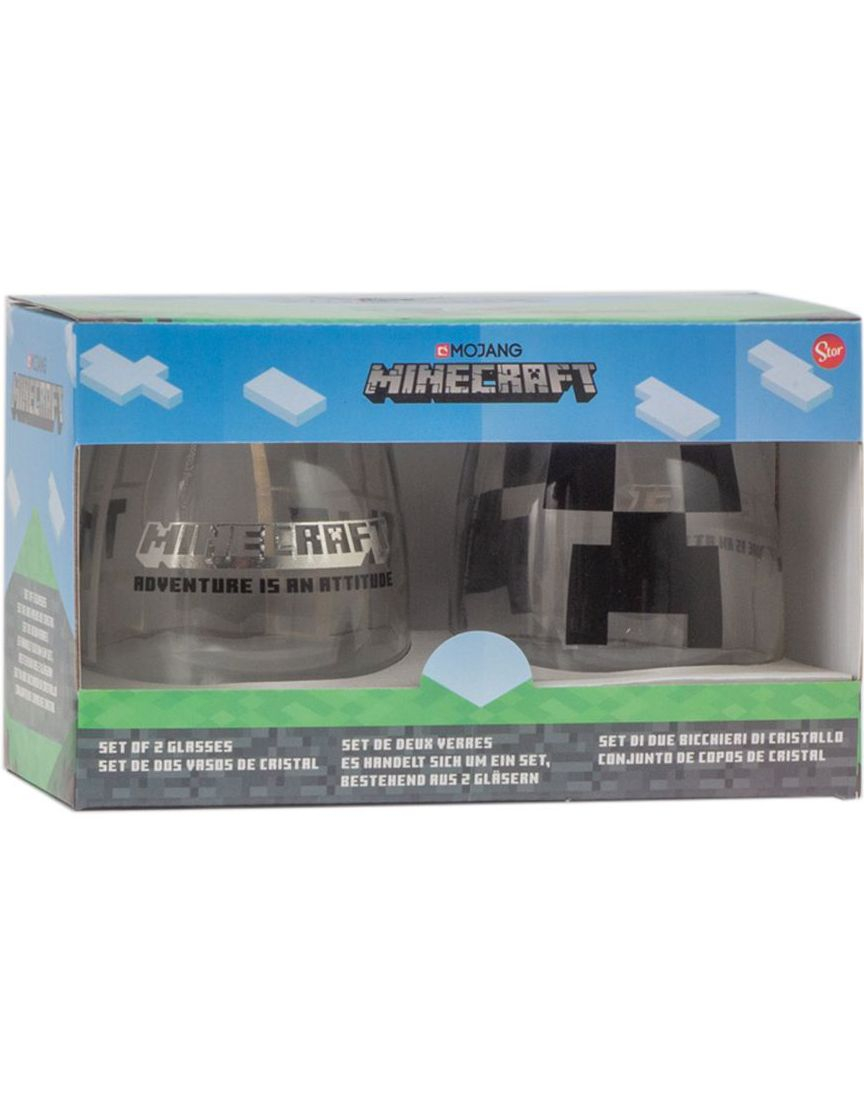 Minecraft Sett med 2 Fotløse Vinglass/Ølglass/Brusglass - 510 ml