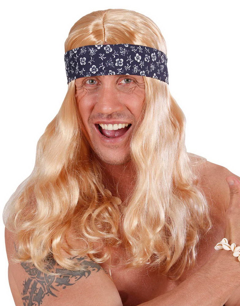 Californias Drømmemann - Blond Parykk med Hodebånd