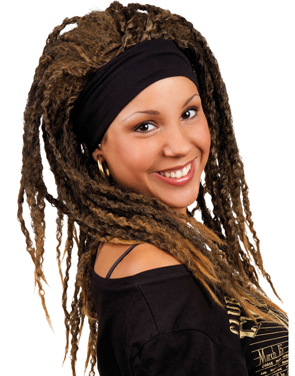 Brun Lang Rastaparykk med Hodebånd