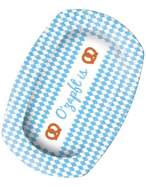 6 stk Ovale Oktoberfest Papptallerkener 24x16 cm - Bierfest
