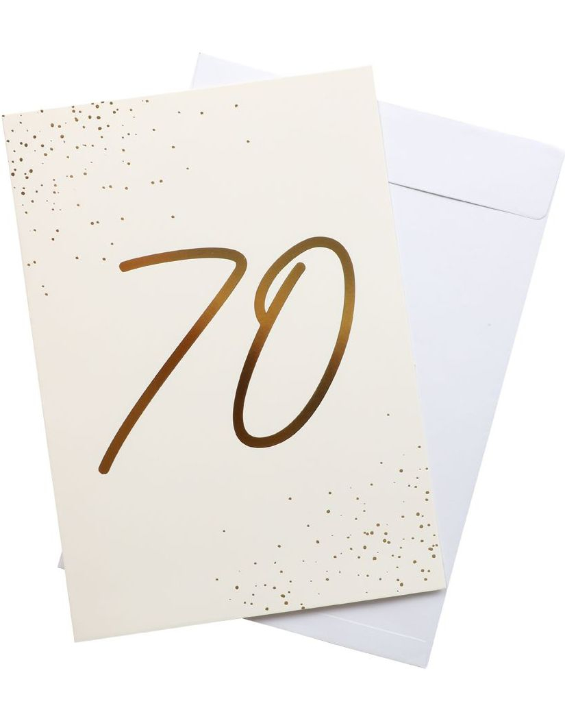 70 År - Kjempestort Gratulasjonskort med Konvolutt i A4 Format