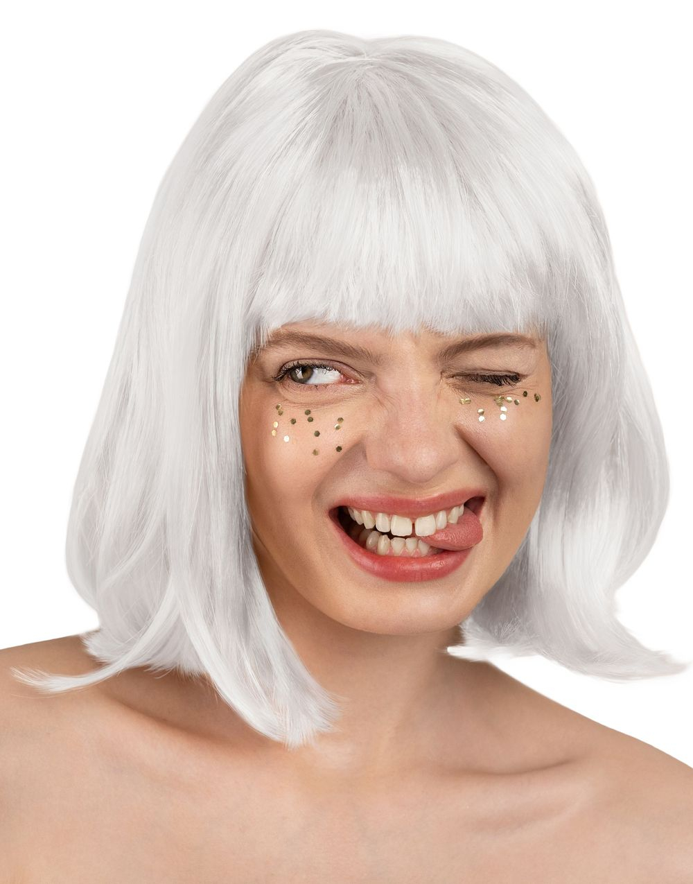 Hvit Kleopatra Parykk