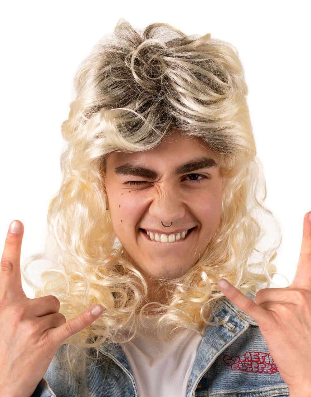 80s Blond Rocker Parykk