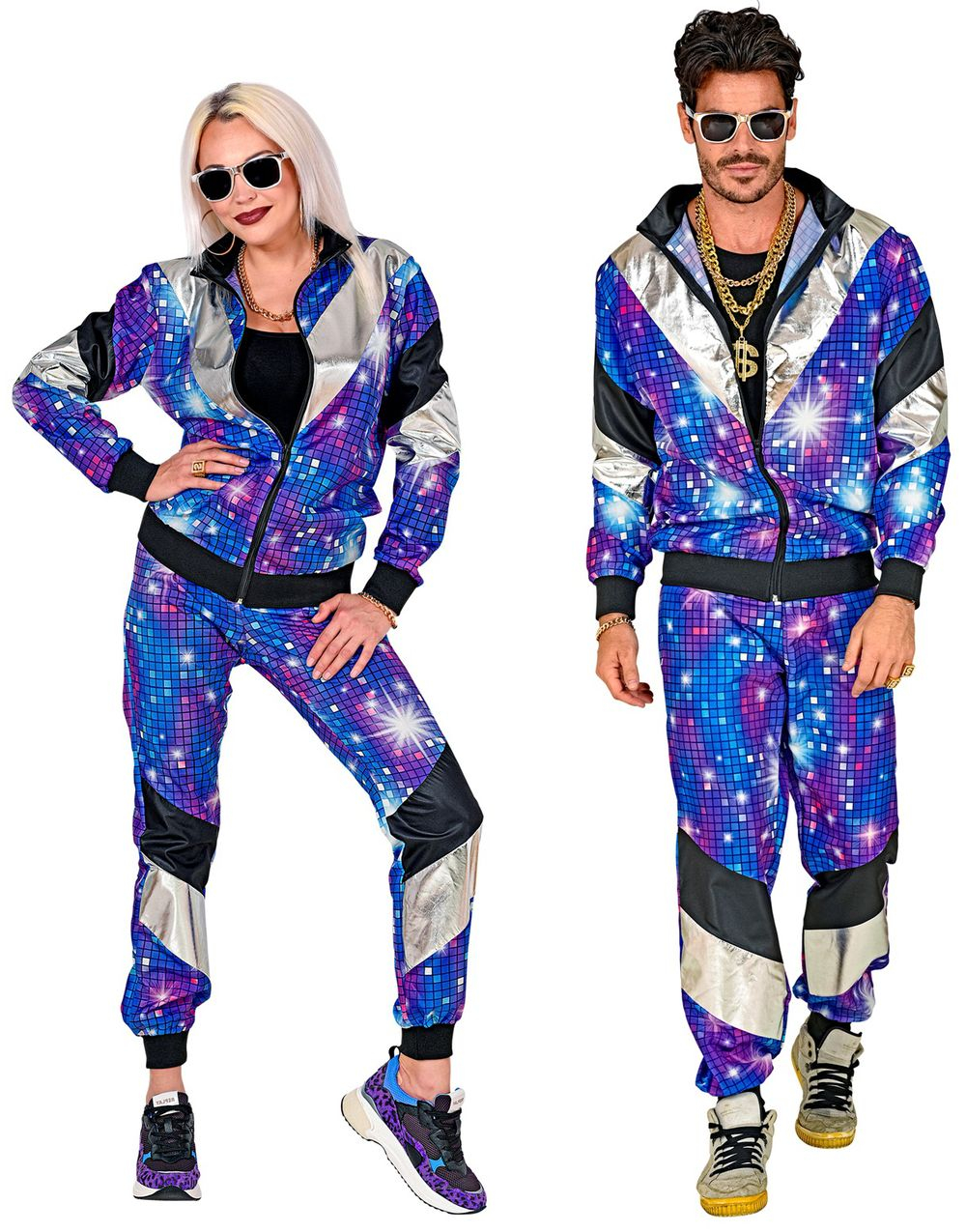 80 Talls Blå Disco Grilldress til Voksen