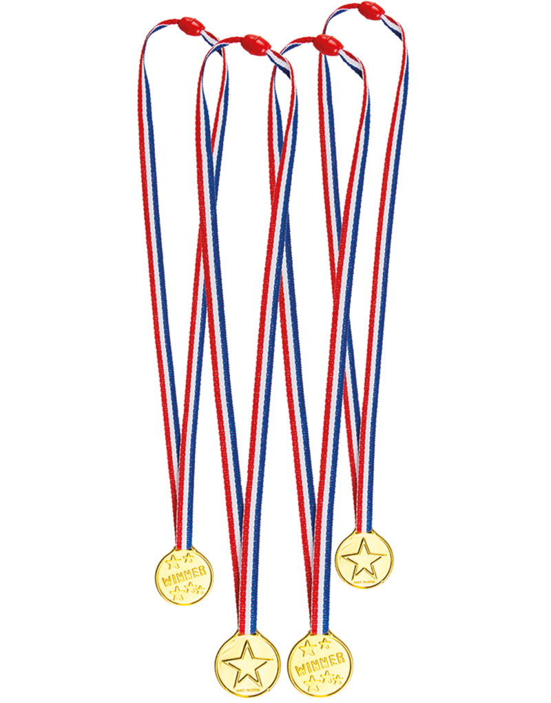4 stk Medaljer med Snor