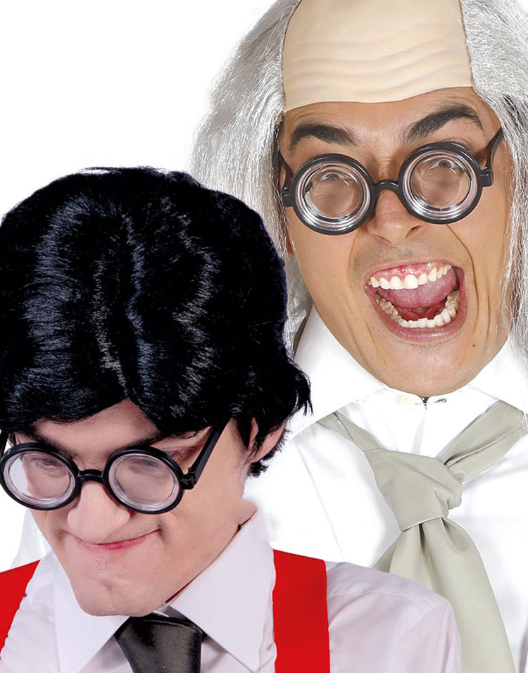 Svarte Nerd/Professor Briller med Klart Glass