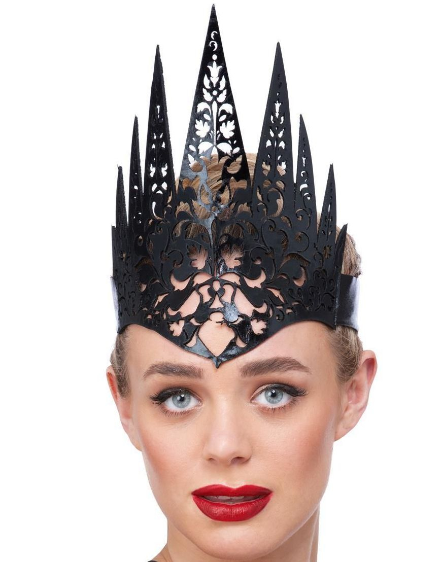 Svart Filigree Høy Taggete Dronningkrone