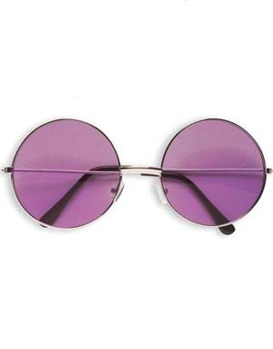 Store Runde Hippiebriller - Lilla