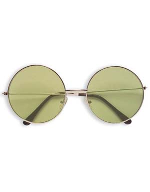 Store Runde Hippiebriller - Grønn