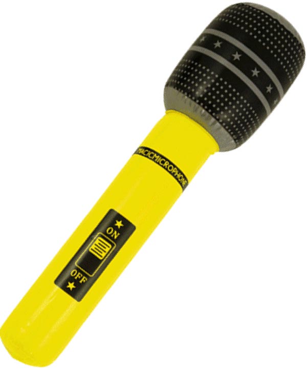 Oppblåsbar Neongul Mikrofon 40 cm