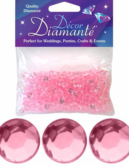 550 stk Små Rosa Akryldiamanter Konfetti / Bordpynt