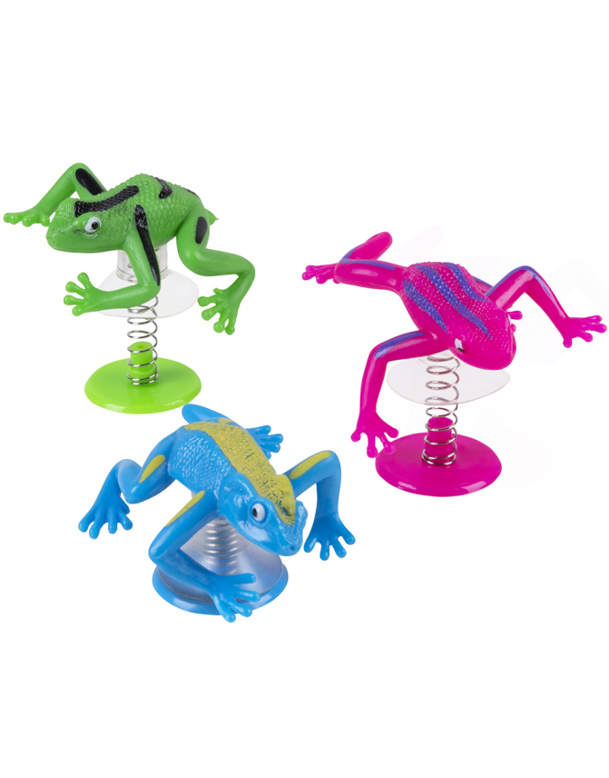 3 stk Sprettende Frosker i Assorterte Farger