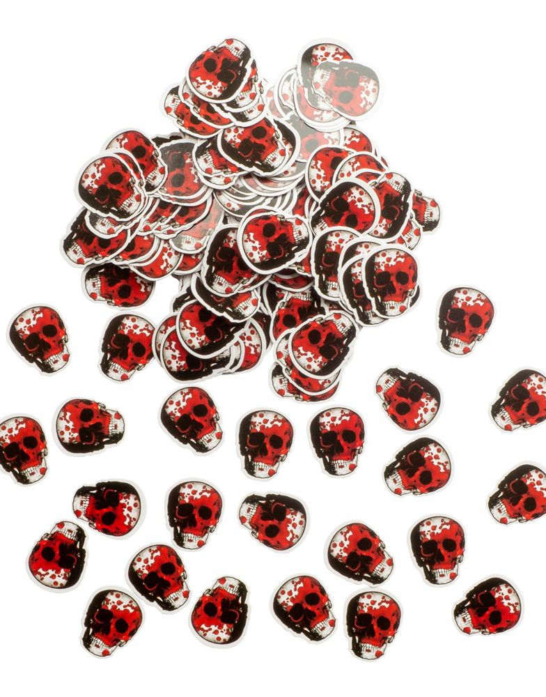 Blodig Hodeskalle Bordkonfetti 20 g - Blodig Halloween