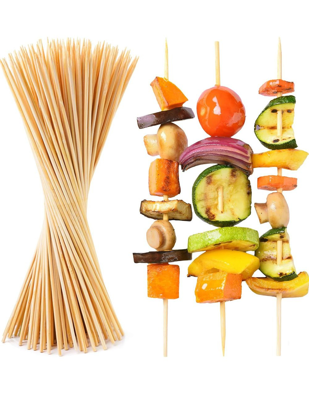 100 stk Miljøvennlige Grillspyd/Matpinner i Bambus 20 cm