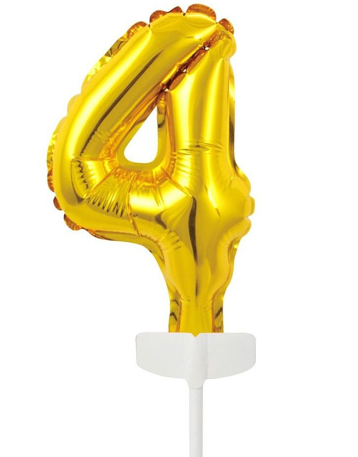 4 tall Kaketopper folieballong 13 cm - Gull