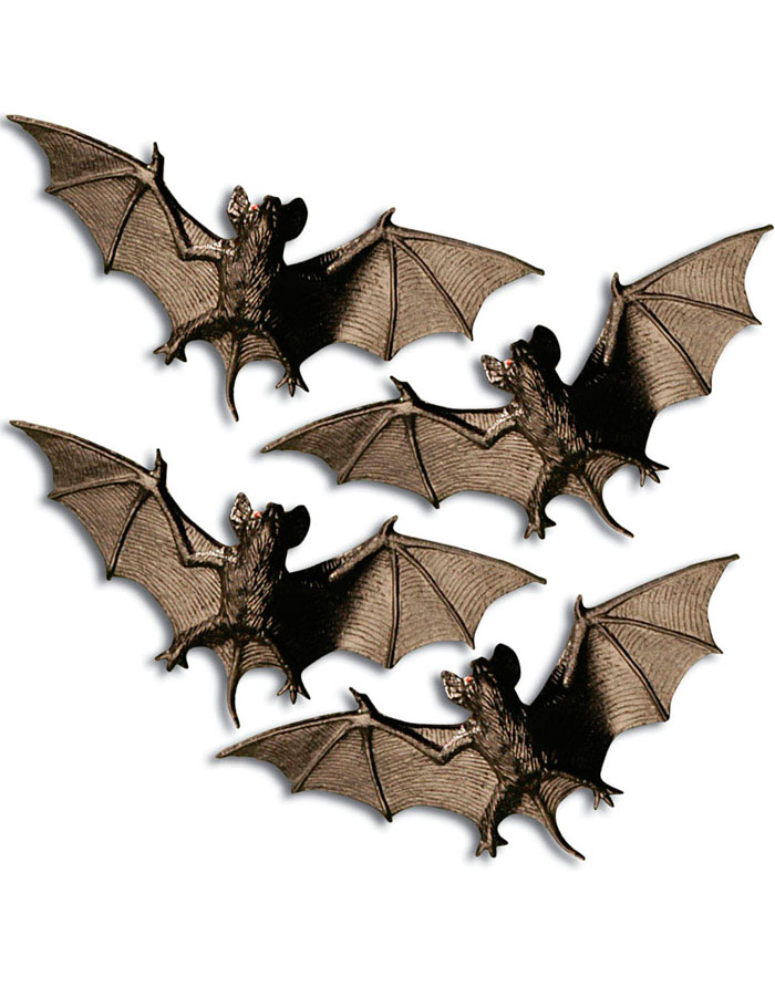 4 stk Svarte Flaggermus