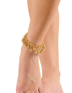 Gullfarget Ankellenke med Bjeller