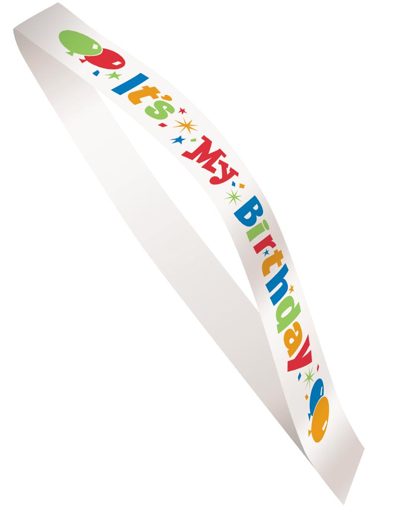 Happy Birthday - Hvitt Ordensbånd