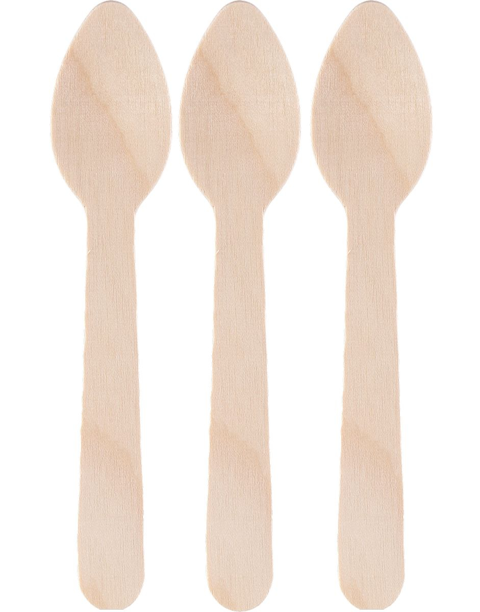 100 stk Miljøvennlige Teskjeer i Tre 11 cm