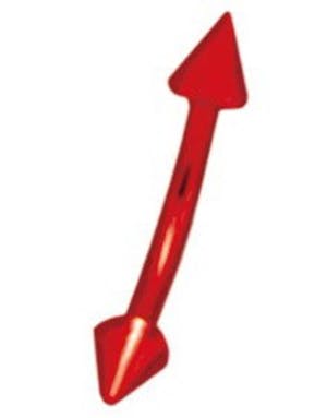 Double Spikes Banan - Rød Øyenbrynspiercing