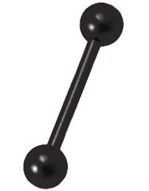 Rett Svart Øyenbrynspiercing med Runde Kuler