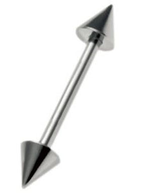 Rett Sølvfarget Øyenbrynspiercing med Spikes