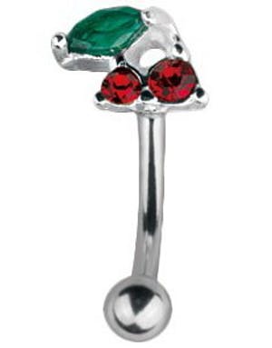 Cherry - 1.2 x 8 mm Sølvfarget Øyenbrynspiercing