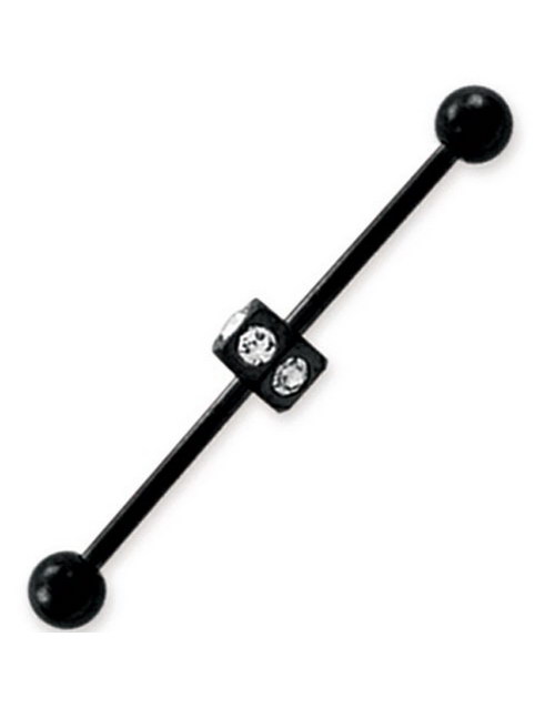 Sparkling Diamonds - Svart Ørebarbell