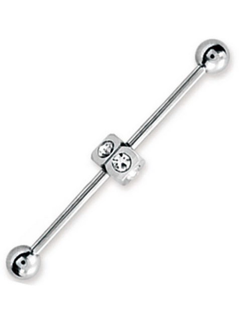 Sparkling Diamonds - Sølvfarget Ørebarbell