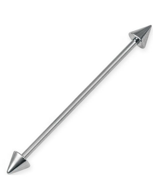 Double Spike - Sølvfarget Ørebarbell