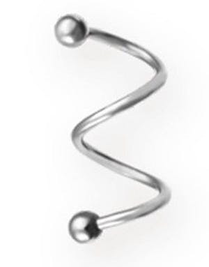 Dual Curve 1.2 x 14 mm - Sølvfarget Øyenbrynspiercing