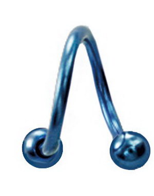 Twister - 1,2 x 8 mm Lys Blå Øyenbrynspiercing