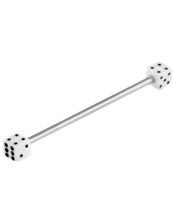 Lucky White Dice Industrial Barbel - 1.6 x 34 mm
