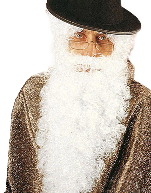 Hvitt Krøllete Løs Skjegg m/Bart