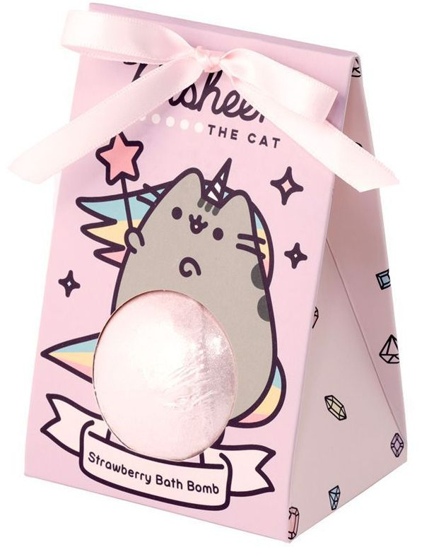 Pusheen Stor Badebombe i Gavepakke med Duft av Jordbær 150 gram