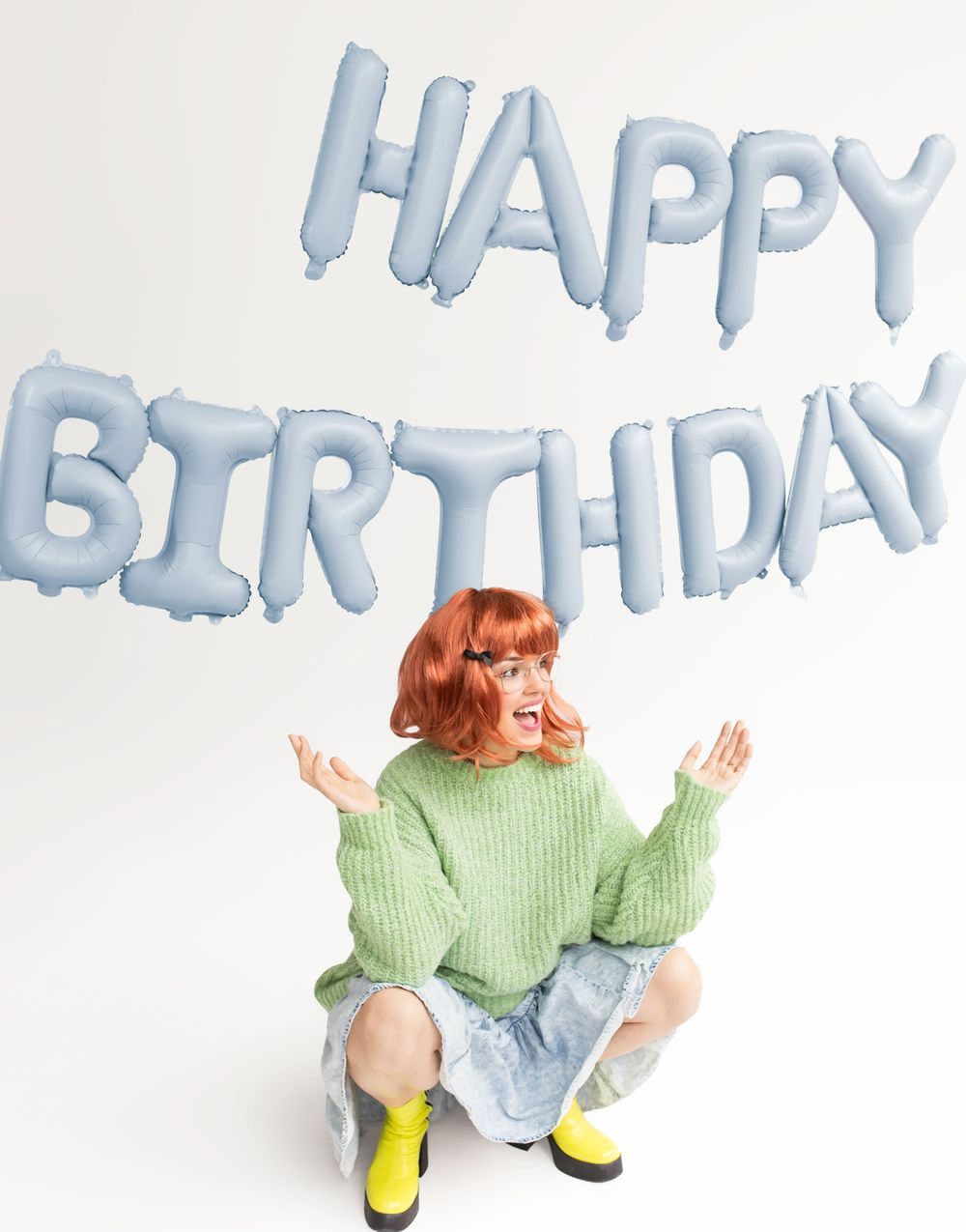 Blå Happy Birthday Folieballong - Banner 340x35cm