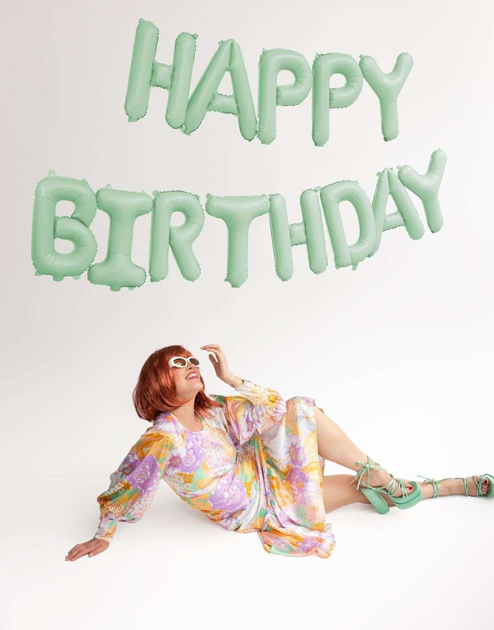 Grønn Happy Birthday Folieballong - Banner 340x35cm