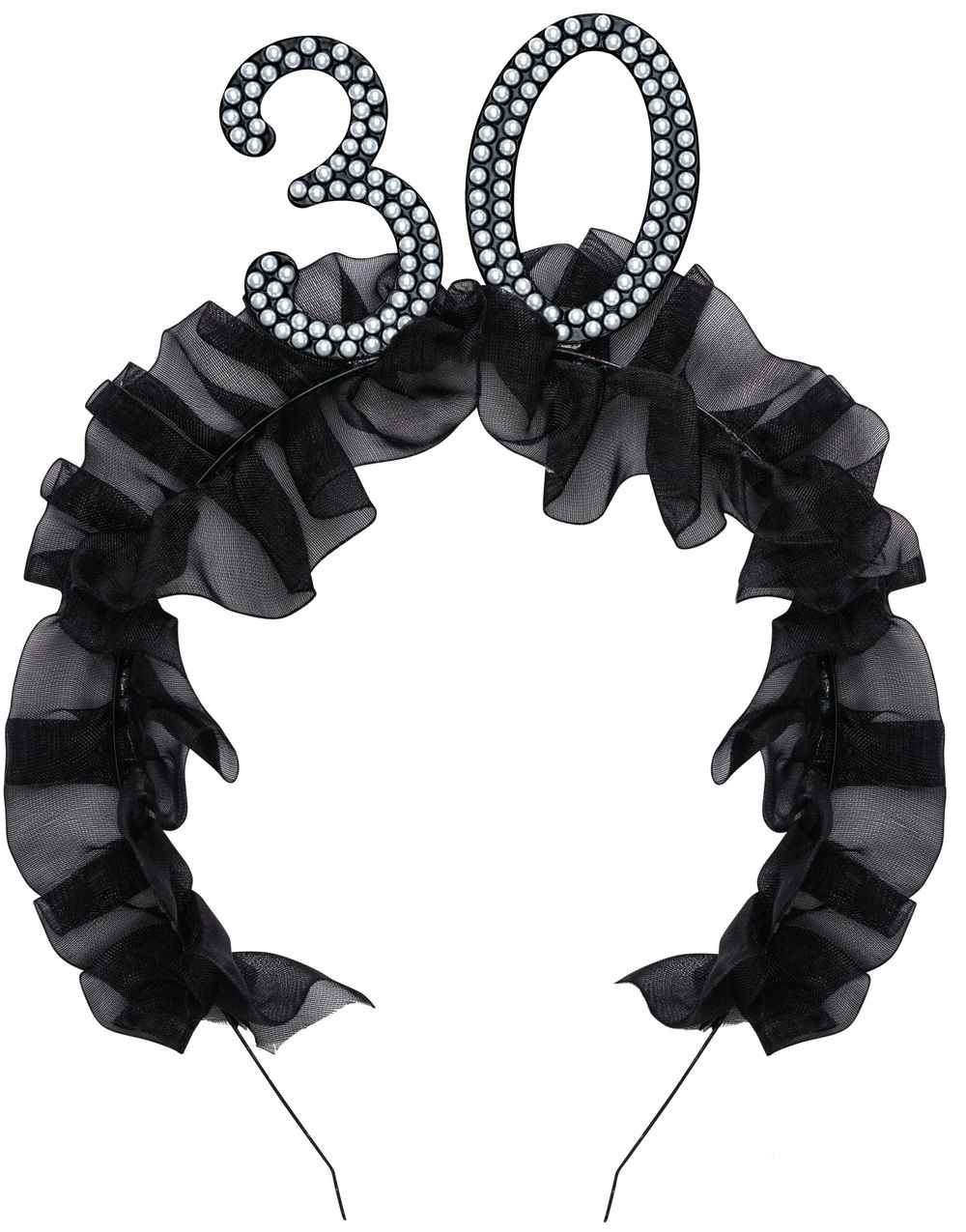 30 År - Hårbøyle med Rysjer og Perler