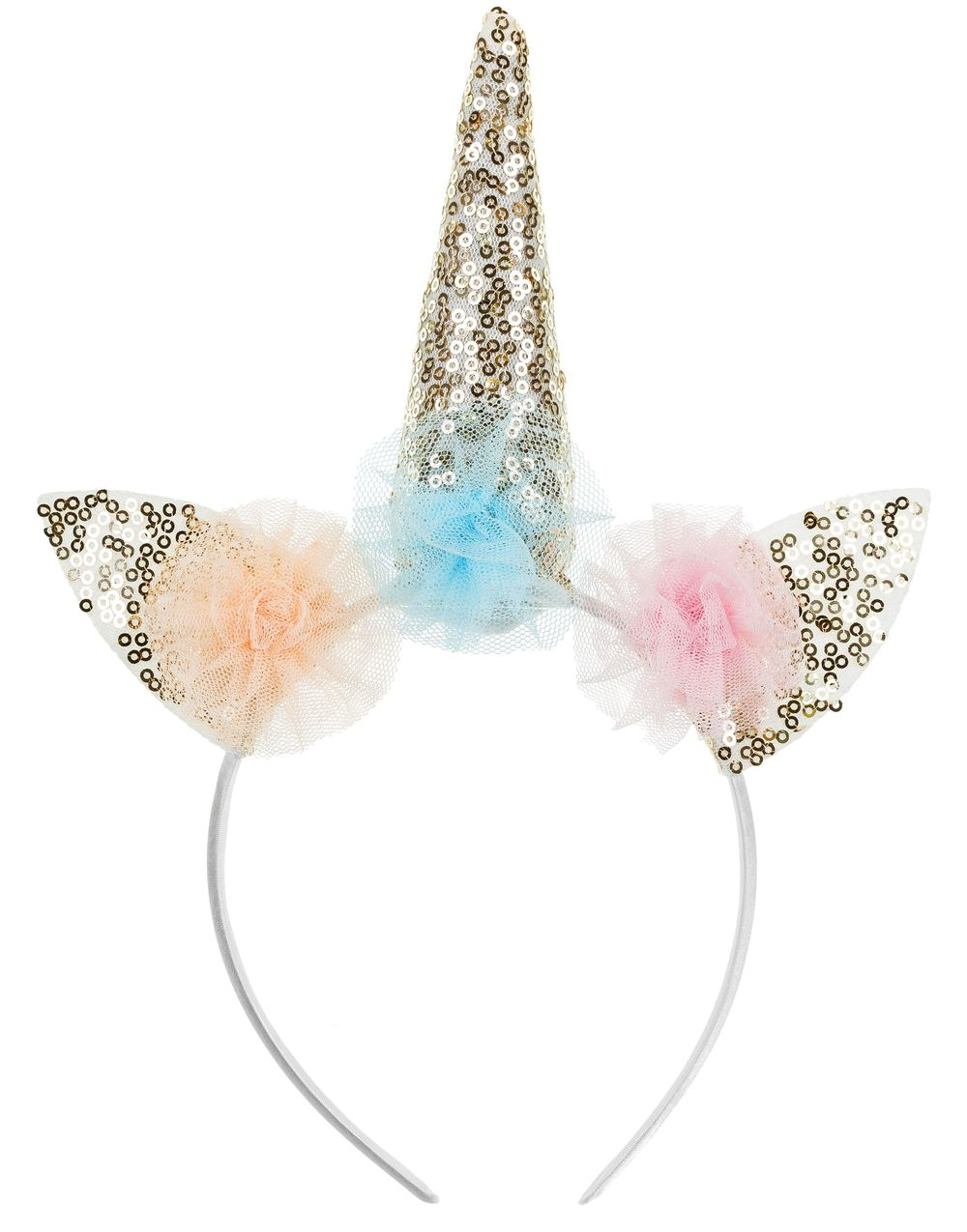 Magisk Enhjørning Hodebøyle - Gull & Pastell