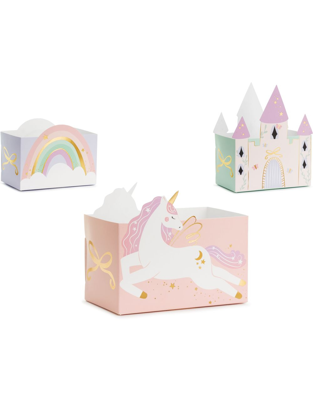 Snackbokser - Enhjørning, Slott & Regnbue (6-pakning)