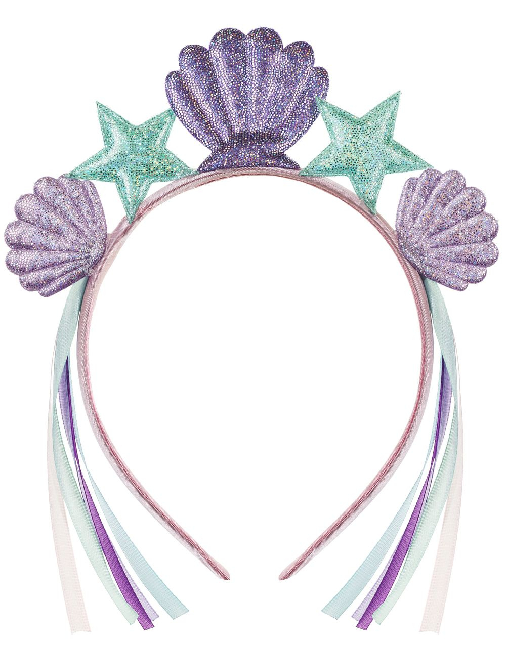 Pastellfarget Havfrue Skjell Hodebånd