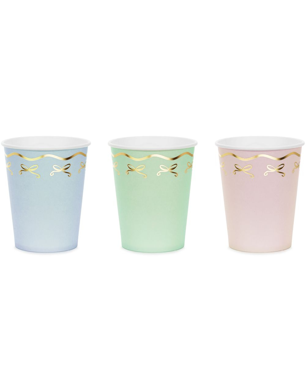 6 stk Gullsløyfe Papirkopper 220 ml Flerfarget