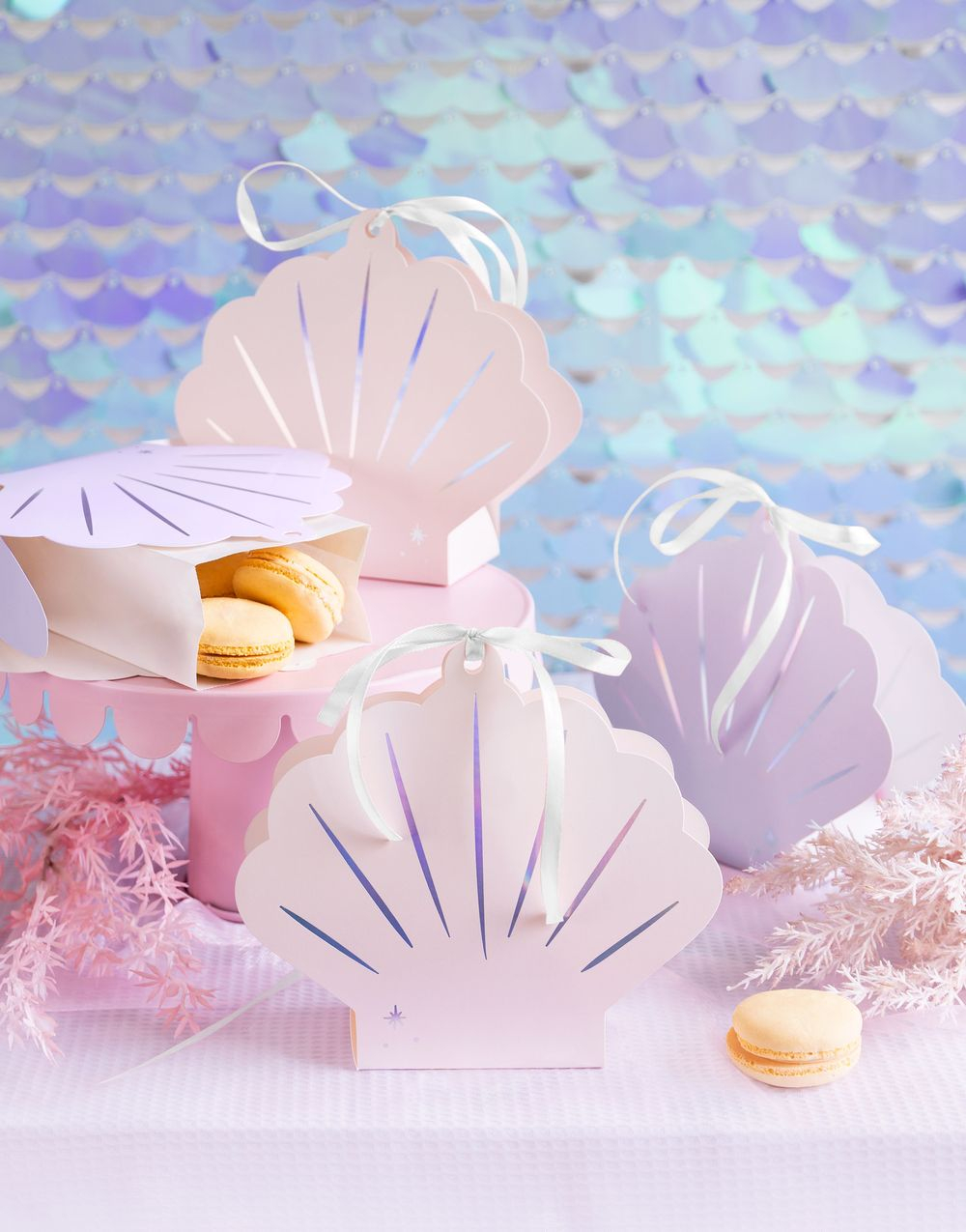 4 stk Gaveesker Fomet som Skjell 16x17.5x5.5cm