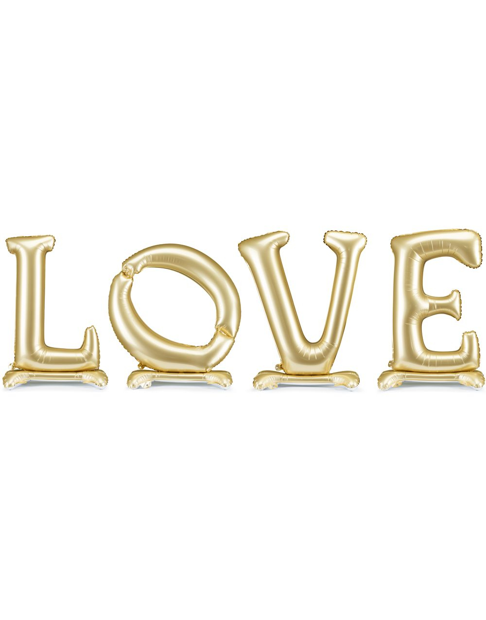 Love - STOR Stående Gullfargetfarget Folieballong 350x114 cm