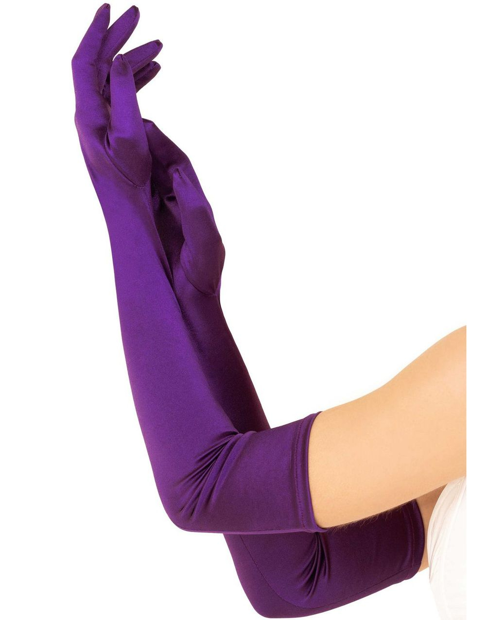 Ekstra Lange Satenghansker - Lilla