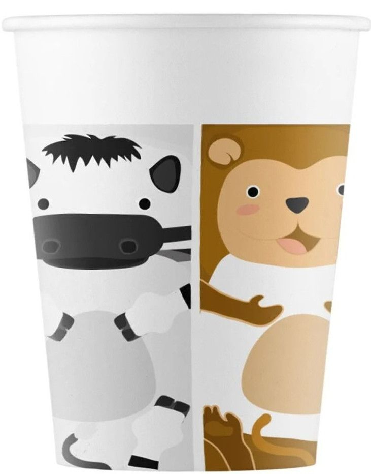 8 stk Dyrevenn Pappkopper - 200 ml