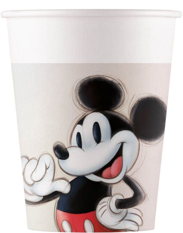 8 stk Lisensiert Mickey & Minnie Pappkopper - 200 ml