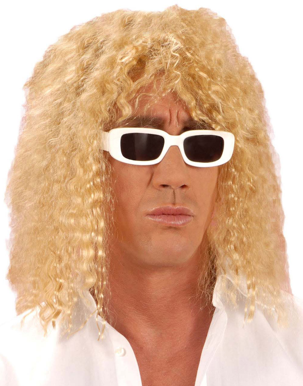 Blond Lang Parykk til Mann med Krøller