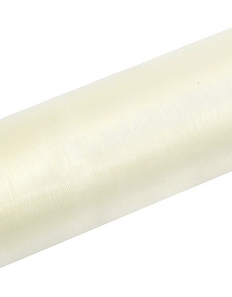 LYS KREMFARGET Gjennomsiktig Organzaløper 16 cm x 9 meter