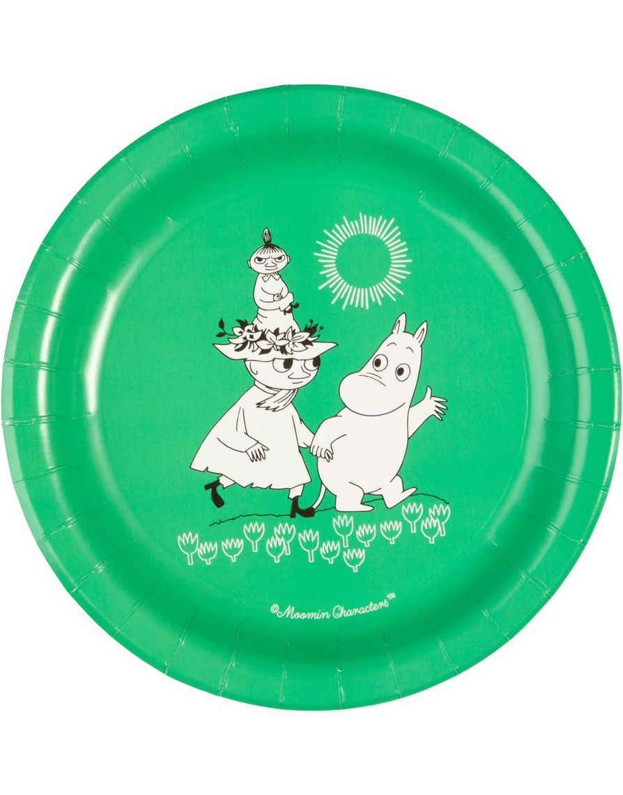 8 stk Mummitrollet Papptallerkener 23 cm